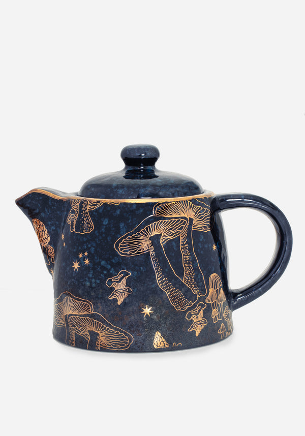 Faefire Foiled Mushroom Print Teapot