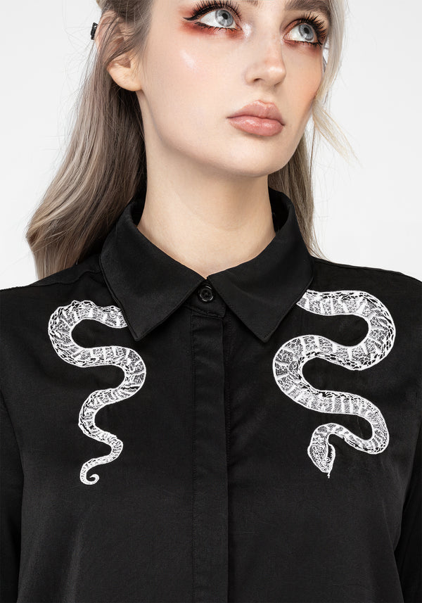 Slither Embroidered Snake Shirt