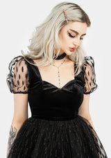 Ellipse Embroidered Tulle Puff Mini Dress