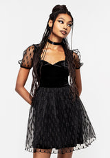 Ellipse Embroidered Tulle Puff Mini Dress