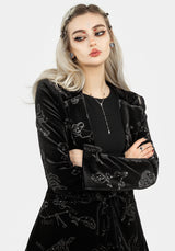 Zodiac Foil Print Velour Blazer