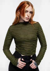 Vitae Striped Crop Top - Green