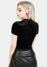 Rosaline Velour Rib Crop Top