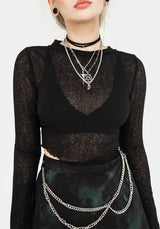 Cassia Jersey Mesh Crop Top