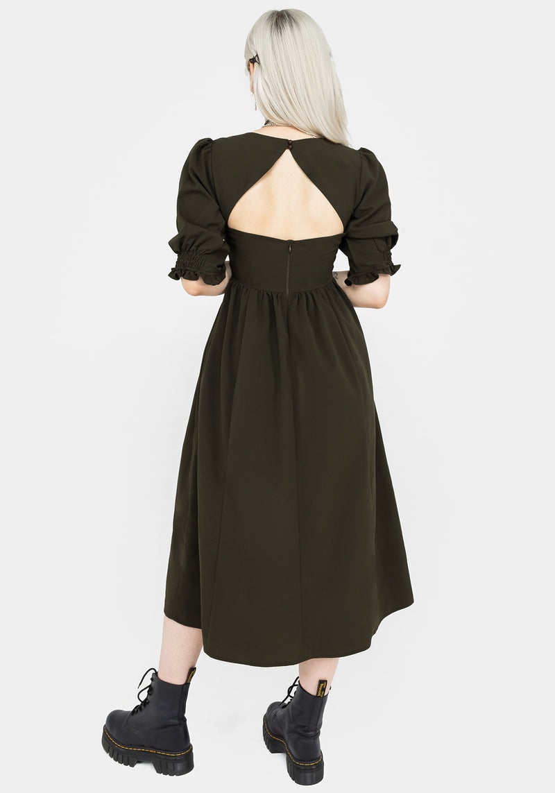 Divination Textured Midi Dress - Green