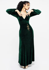 Zarina Long Sleeve Velour Maxi Dress