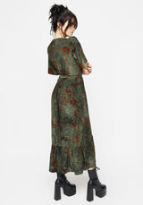 Witchfire Ruffle Midaxi Wrap Dress