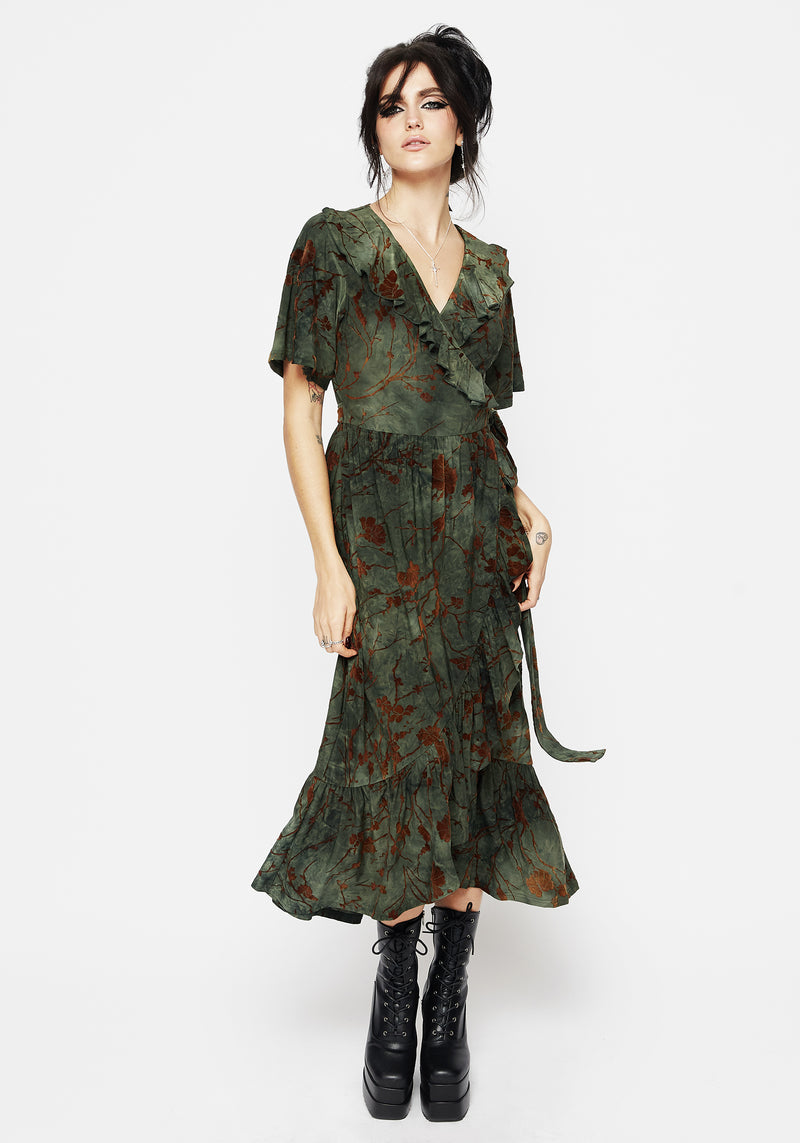 Witchfire Ruffle Midaxi Wrap Dress