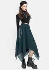 Levitate Chain Detail Midi Skirt - Green