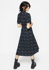 Diana Moon Moth Midi Shirt Dress