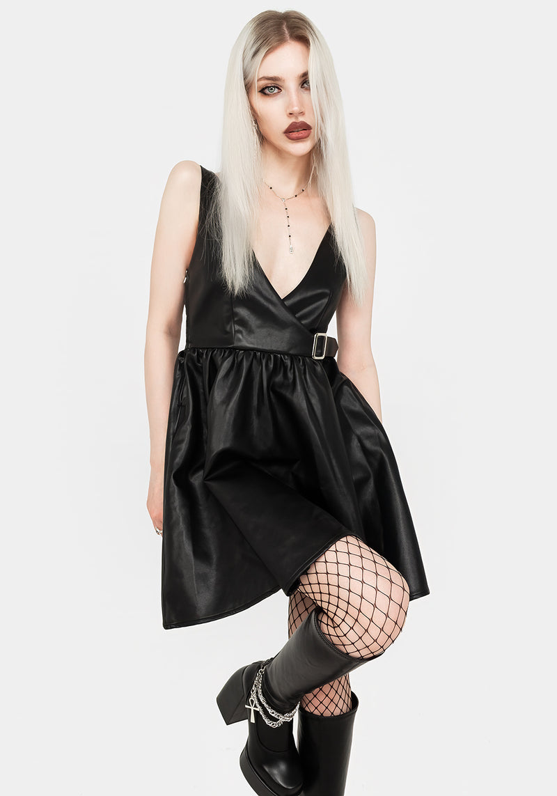 Opium Faux Leather Mini Dress