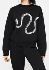 Ophis Snake Skeleton Print Sweater