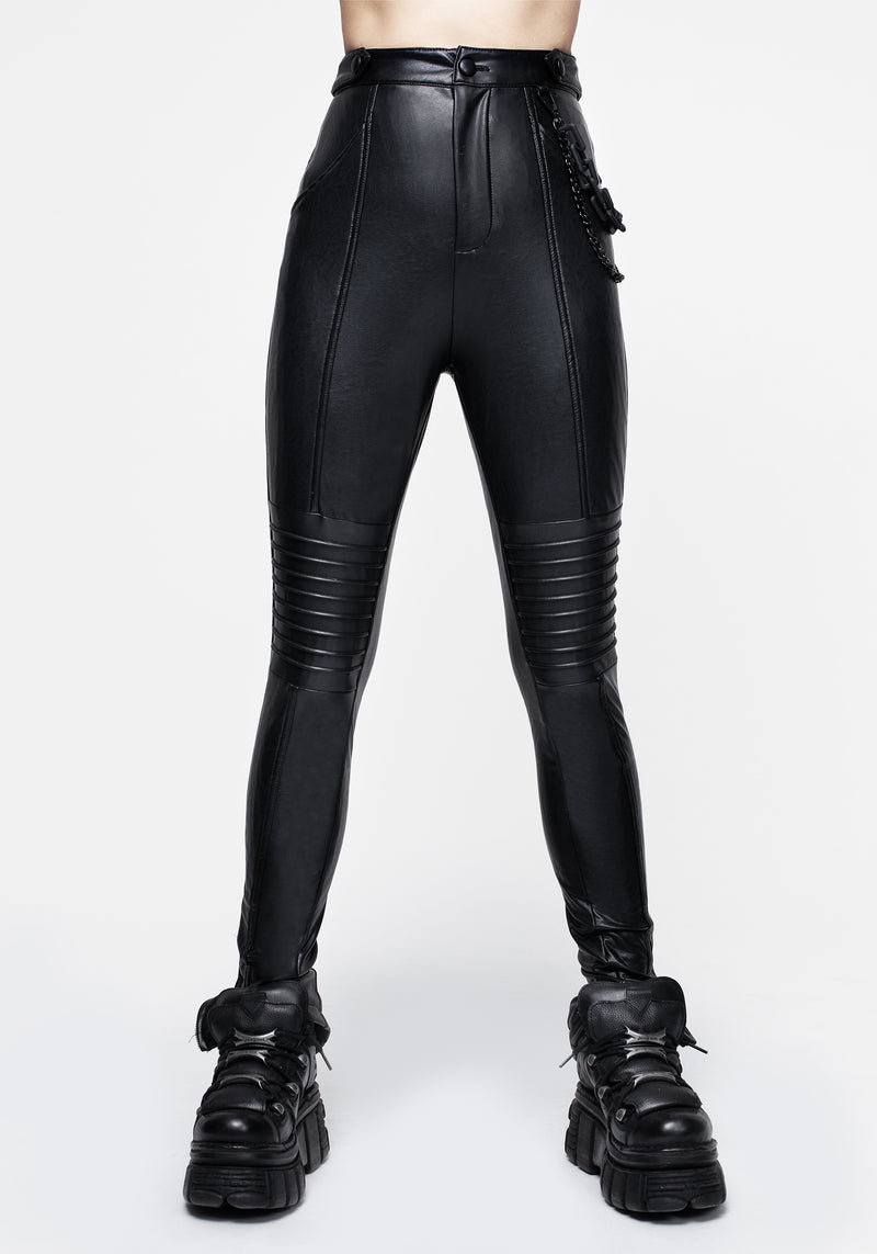 Outlaw PU Biker Chain Leggings