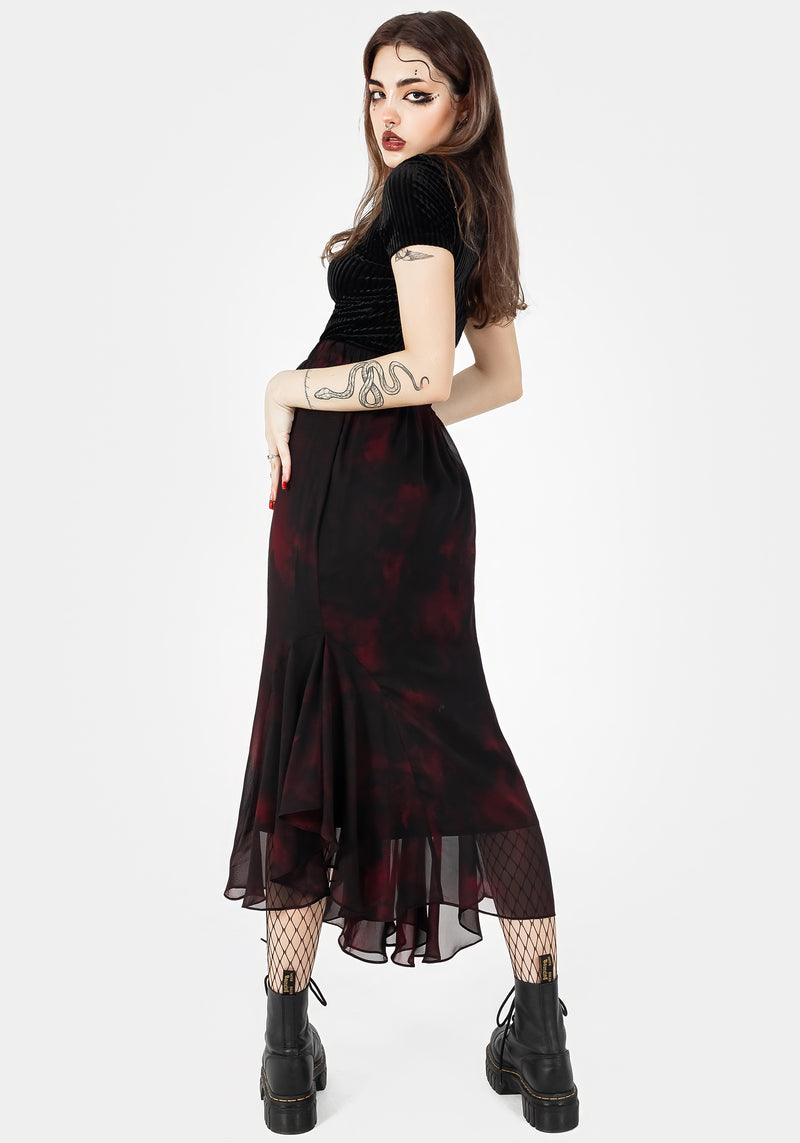 Vesta Chiffon Handkerchief Hem Midaxi Skirt