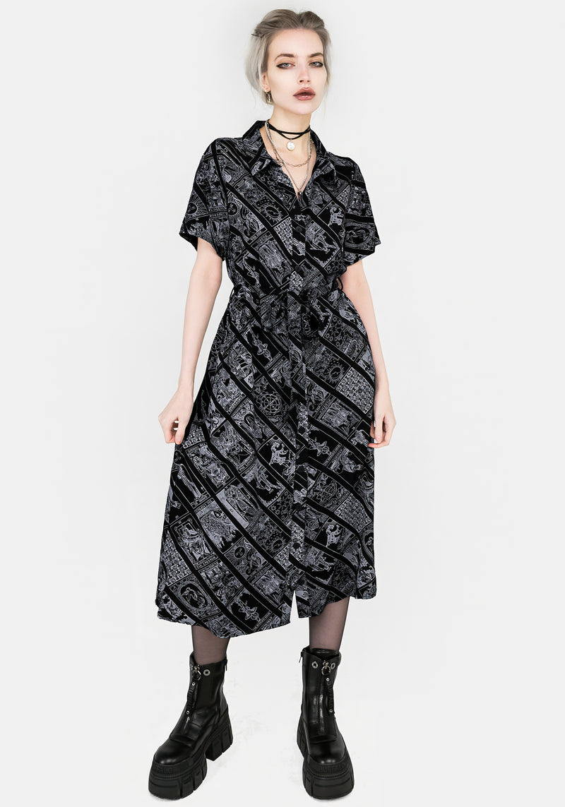 Cartomancy Midi Shirt Dress