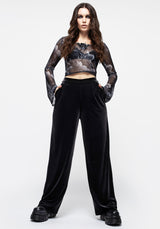 Valeria Velour Wide Leg Trousers