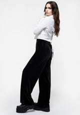 Valeria Velour Wide Leg Trousers