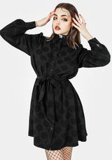 Arachnida Jacquard Mini Shirt Dress