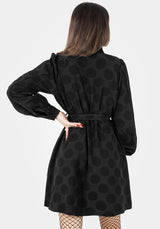 Arachnida Jacquard Mini Shirt Dress