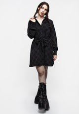 Arachnida Jacquard Mini Shirt Dress