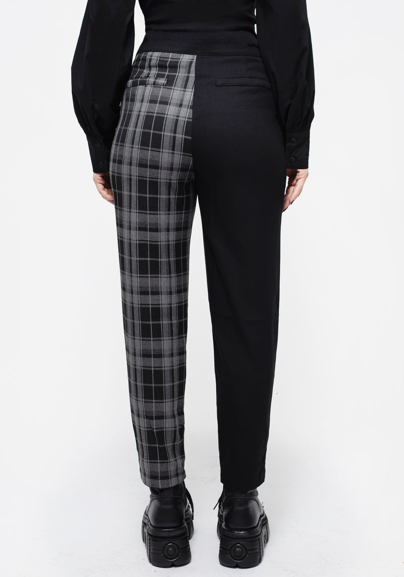 Fenrir High Waisted Check Tapered Trousers