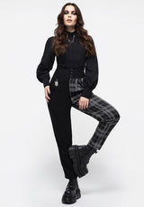 Fenrir High Waisted Check Tapered Trousers