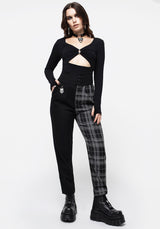 Fenrir High Waisted Check Tapered Trousers