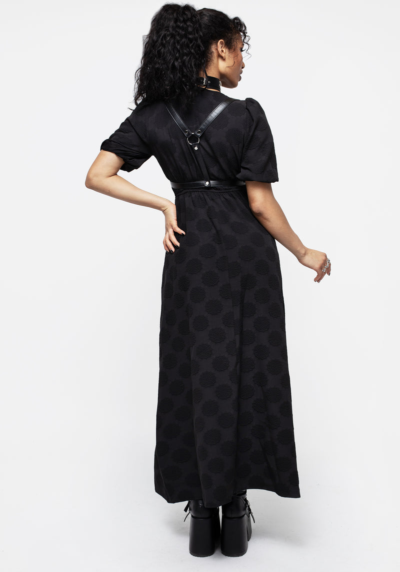 Arachnida Bouffant Sleeve Maxi Dress