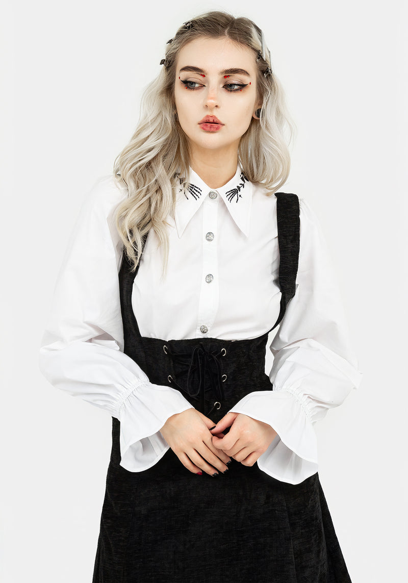 Valar Lace Up Midi Pinafore Dress