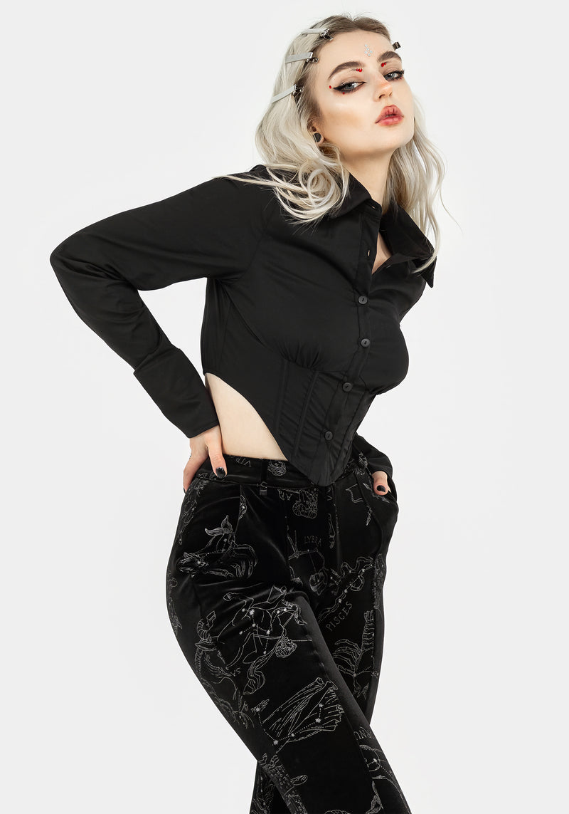 Ingram Collared Corset Shirt