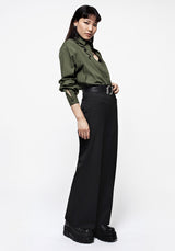 Ruthless Double Waistband Wide Leg Trousers