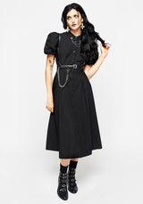 Skeleton Collar Midi Shirt Dress