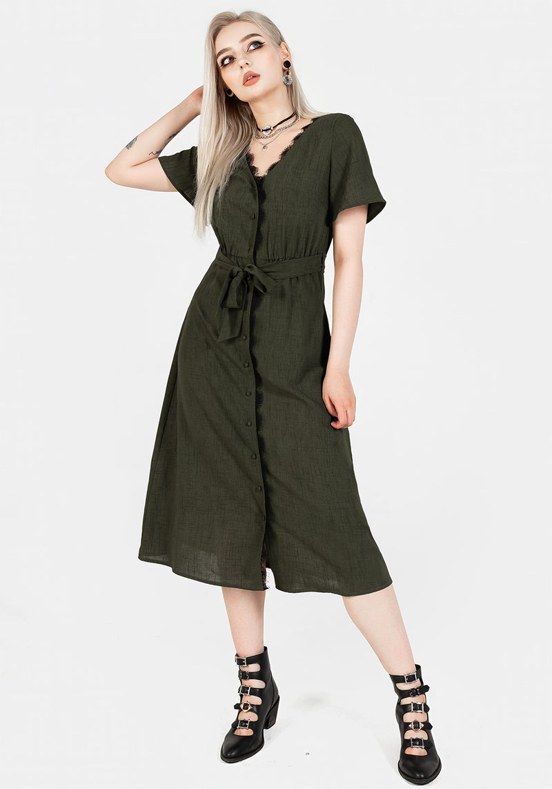 Ava Angel Sleeve Midi Dress