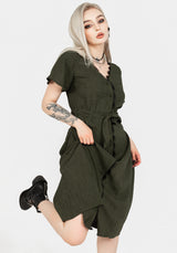 Ava Angel Sleeve Midi Dress