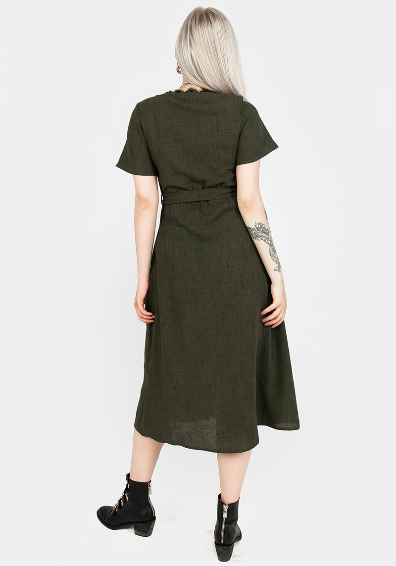 Ava Angel Sleeve Midi Dress