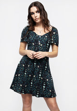 Pythia Print Button Front Mini Dress