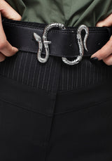 Mamba Debossed Belt With Snake Buckle