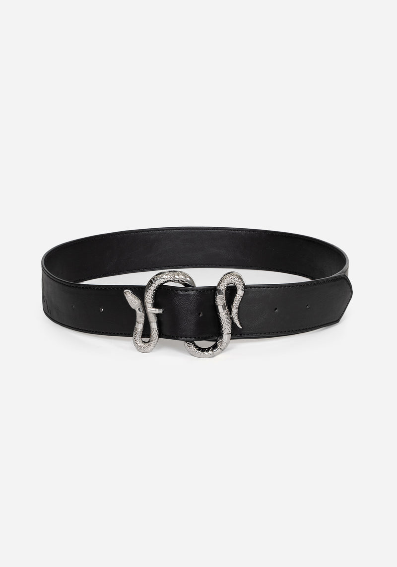 Mamba Debossed Belt With Snake Buckle