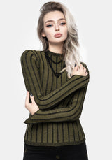 Myrsina Plated Rib Knit Top