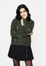 Dianne Embroidered Cable Knit Cardigan