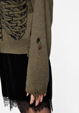 Vertebrae Graphic Knit Crop Cardigan