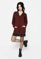 Foxfire Embroidered Cable Knit Longline Cardigan