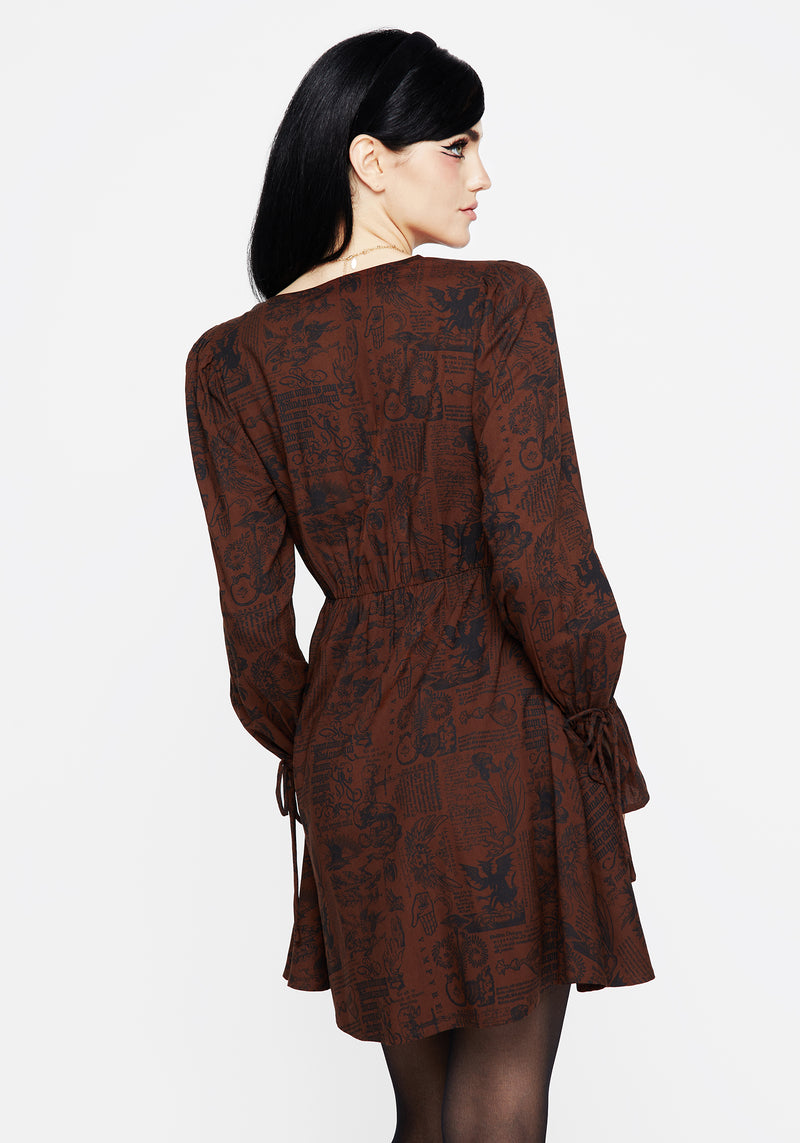 Daemonologie Woodcut Print Mini Dress