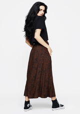 Daemonologie Woodcut Print Midaxi Skirt