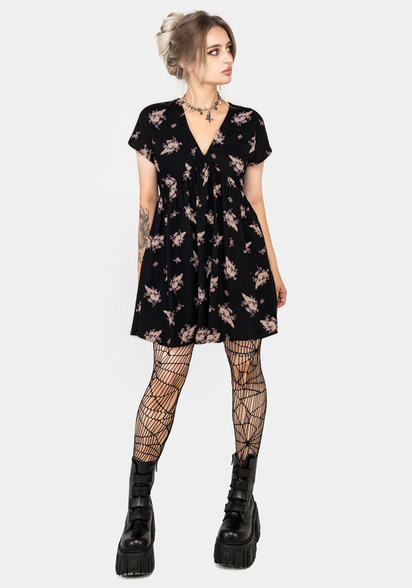 Carrion V-Neck Mini Smock Dress