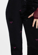 Styx Moth Embroidered Cord Trousers