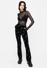 Spiro Foil Print Velour Flared Trousers