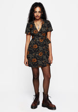 Mortify Floral Print Mini Wrap Dress