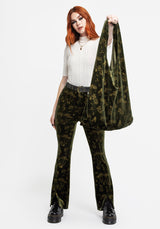 Faefire Foil Print Velour Tote Bag - Green