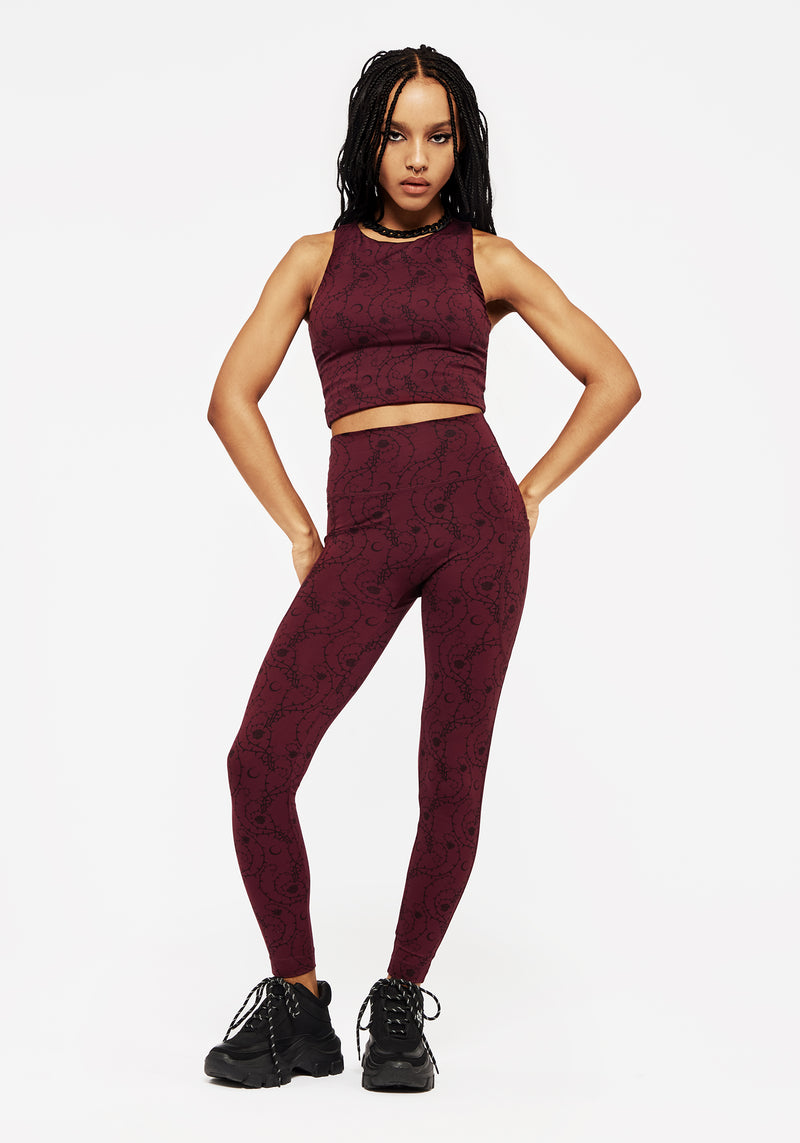 Rosethorn Floral Print Athleisure Sports Leggings